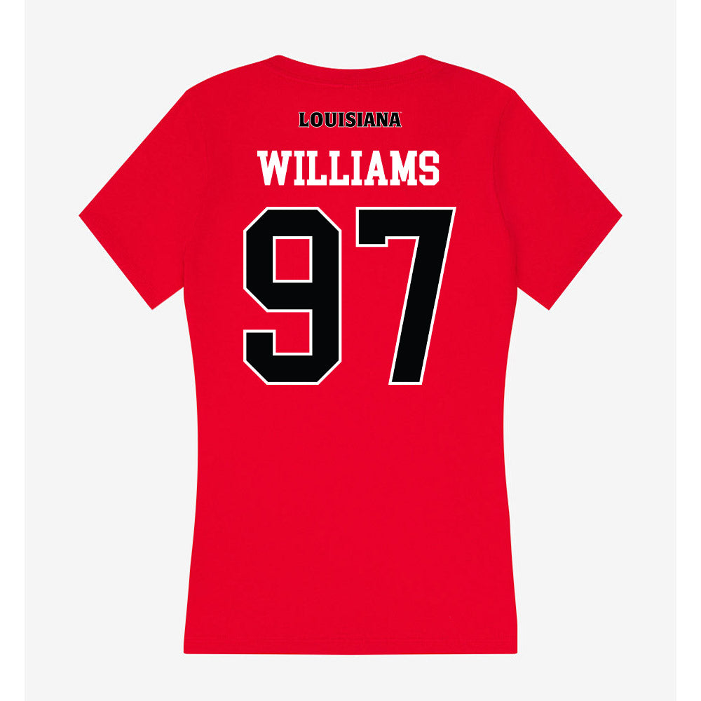 Louisiana - NCAA Football : Lance Williams - Women's V-Neck T-Shirt-1