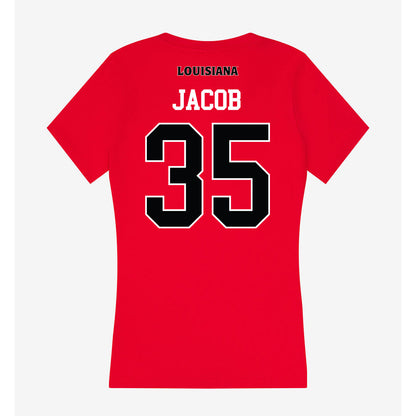Louisiana - NCAA Football : Collin Jacob - Women's V-Neck T-Shirt-1