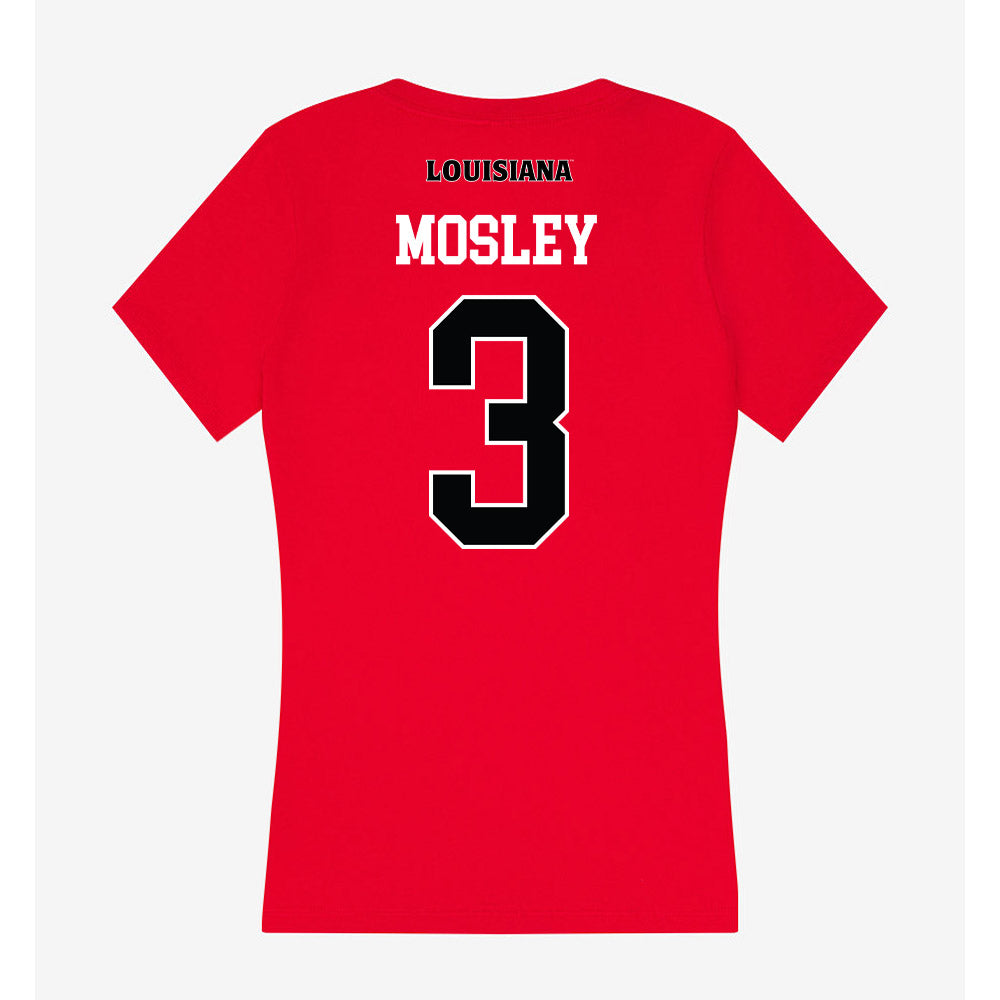 Louisiana - NCAA Women's Basketball : Stephanie Mosley - Women's V-Neck T-Shirt-1