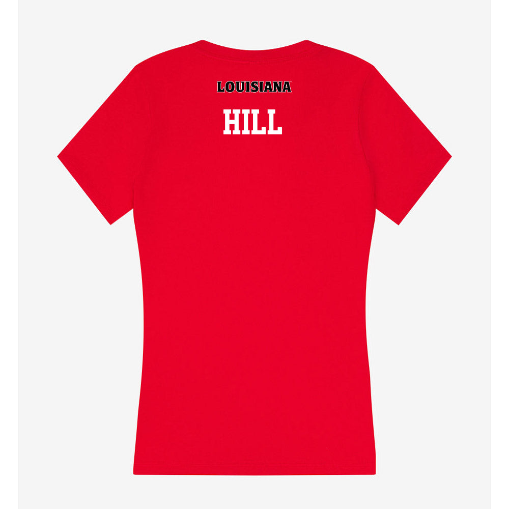 Louisiana - NCAA Women's Track & Field : Aniya Hill - Women's V-Neck T-Shirt-1