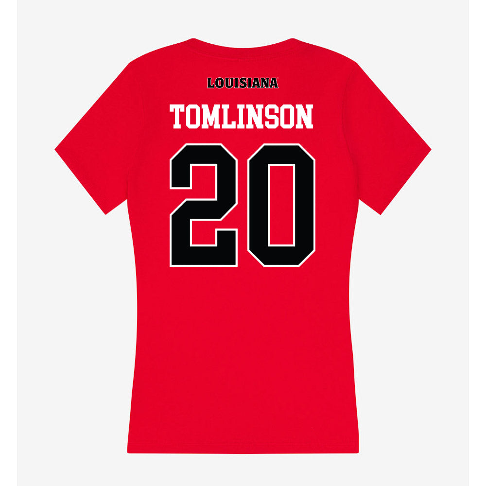 Louisiana - NCAA Football : Trae Tomlinson - Women's V-Neck T-Shirt-1