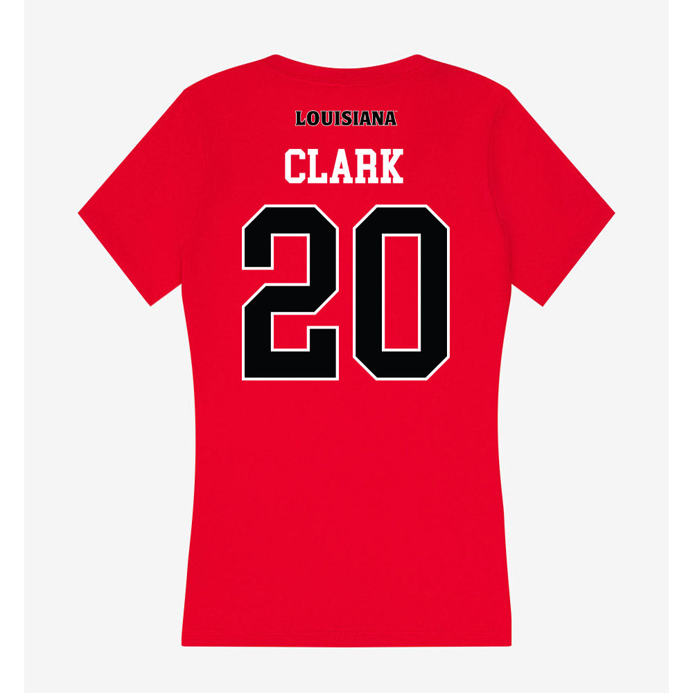 Louisiana - NCAA Football : Jalen Clark - Women's V-Neck T-Shirt-1