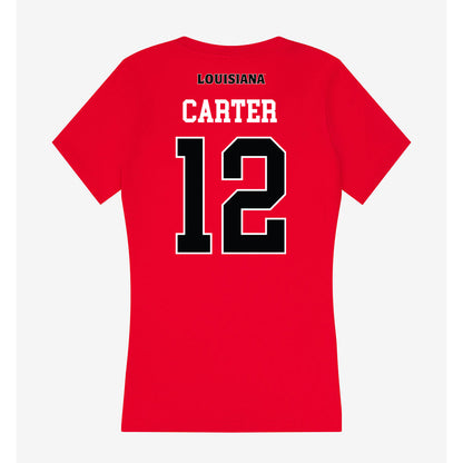 Louisiana - NCAA Baseball : Garret Carter - Women's V-Neck T-Shirt-1