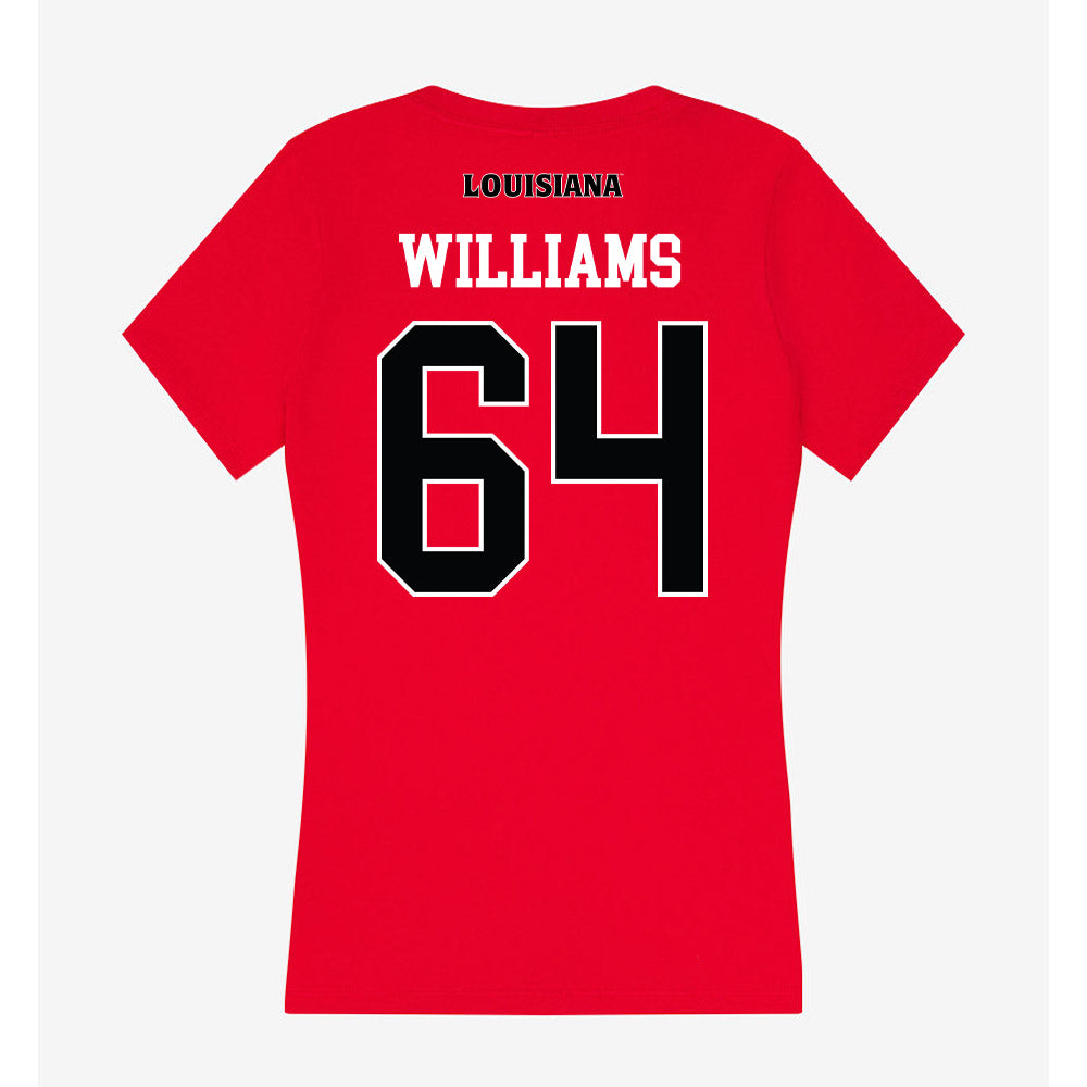 Louisiana - NCAA Football : Bryant Williams - Women's V-Neck T-Shirt-1