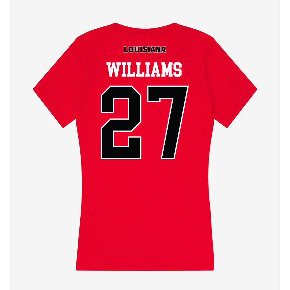 Louisiana - NCAA Football : Kendrell Williams - Women's V-Neck T-Shirt-1