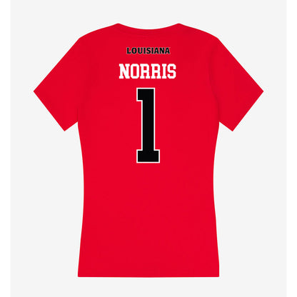 Louisiana - NCAA Women's Basketball : Kahlen Norris - Women's V-Neck T-Shirt-1