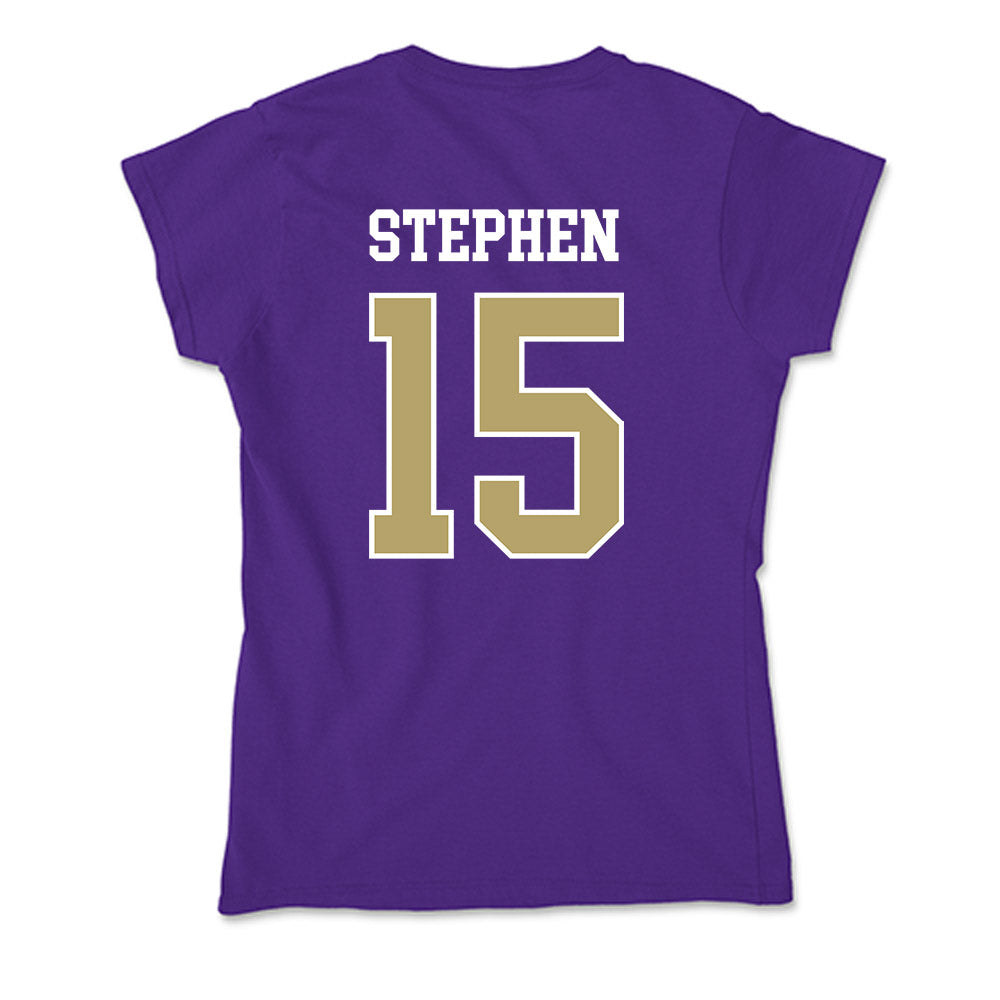 JMU - NCAA Men's Basketball : Joshua Stephen - Soft Style Women’s T-Shirt-1
