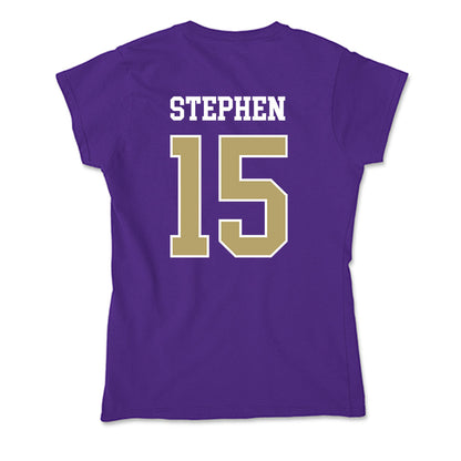 JMU - NCAA Men's Basketball : Joshua Stephen - Soft Style Women’s T-Shirt-1