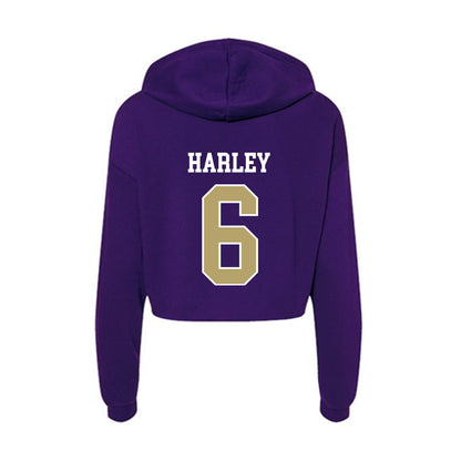 JMU - NCAA Football : Chantz Harley - Women's Crop Fleece Hoodie-1