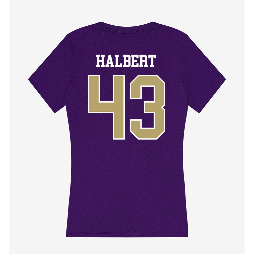 JMU - NCAA Football : Miles Halbert - Women's V-Neck T-Shirt-1