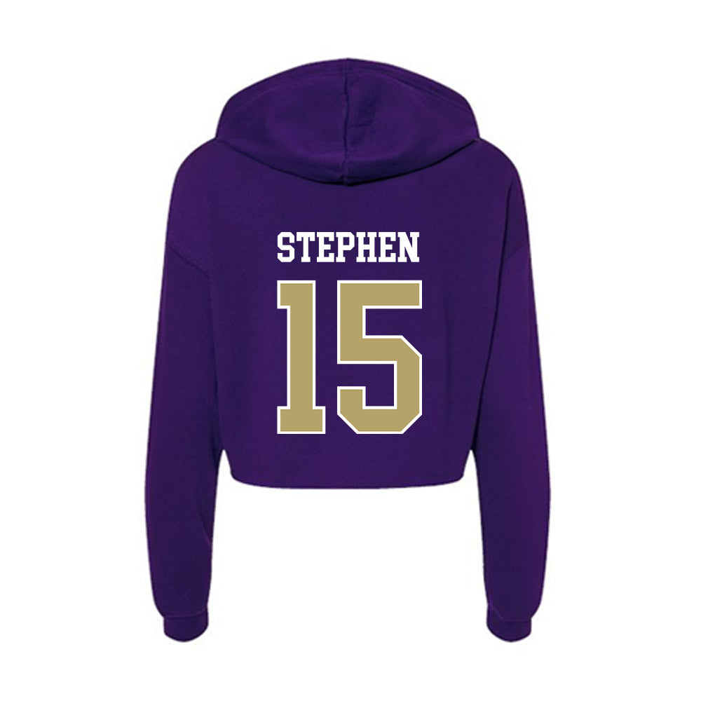 JMU - NCAA Men's Basketball : Joshua Stephen - Women's Crop Fleece Hoodie-1
