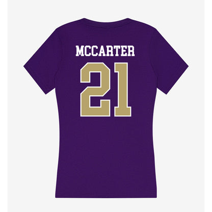 JMU - NCAA Football : Jackson McCarter - Women's V-Neck T-Shirt-1