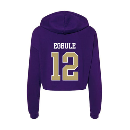JMU - NCAA Men's Basketball : Oriekose Egbule - Women's Crop Fleece Hoodie-1