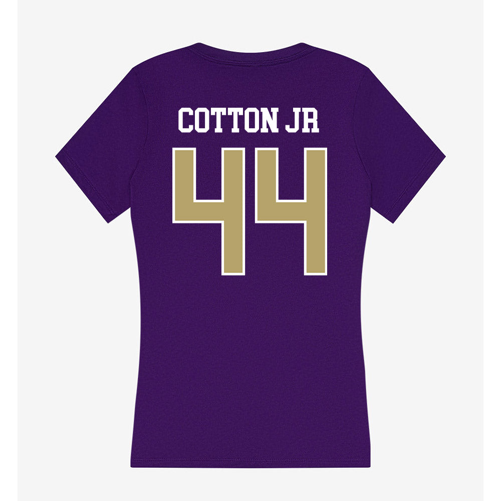 JMU - NCAA Football : DJ Cotton Jr - Women's V-Neck T-Shirt-1