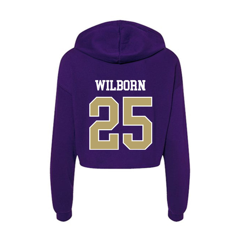 JMU - NCAA Men's Basketball : Eli Wilborn - Women's Crop Fleece Hoodie-1