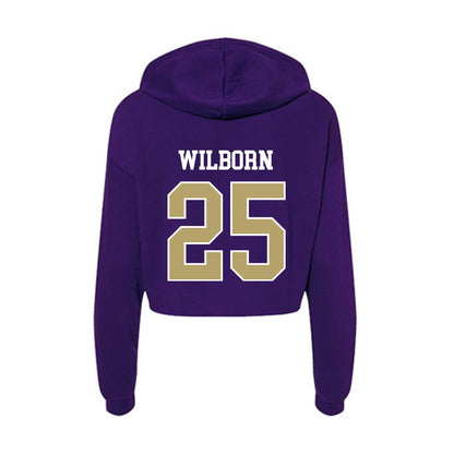 JMU - NCAA Men's Basketball : Eli Wilborn - Women's Crop Fleece Hoodie-1