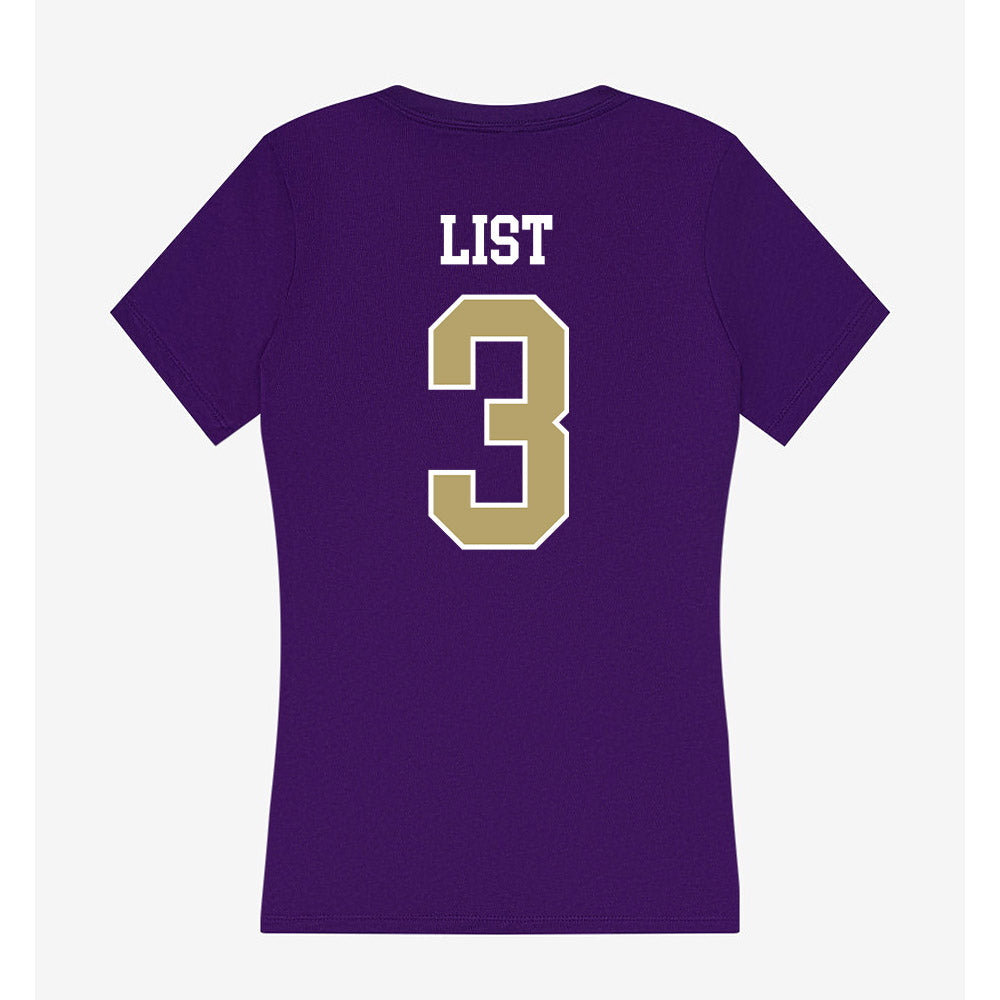 JMU - NCAA Softball : Payton List - Women's V-Neck T-Shirt-1