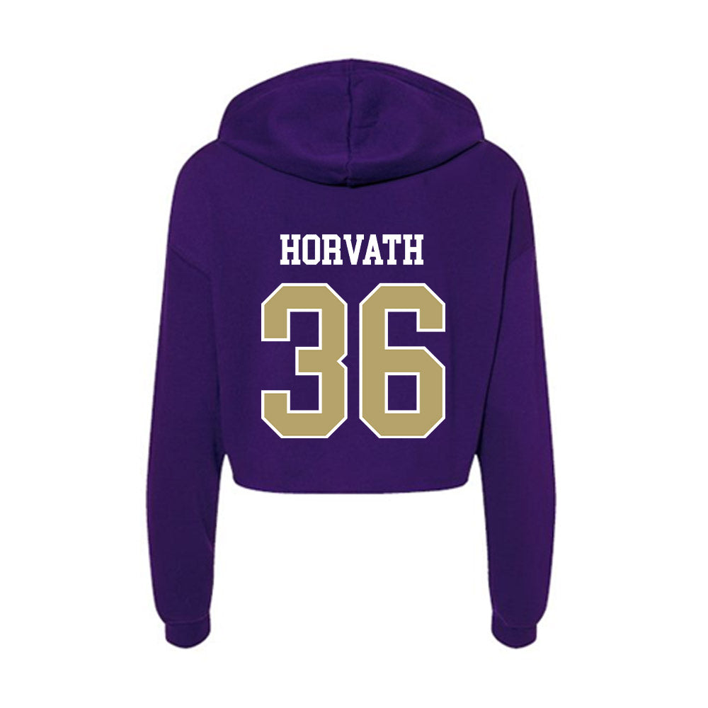 JMU - NCAA Baseball : Adam Horvath - Women's Crop Fleece Hoodie-1