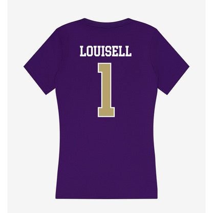 JMU - NCAA Women's Volleyball : Kennedy Louisell - Women's V-Neck T-Shirt-1
