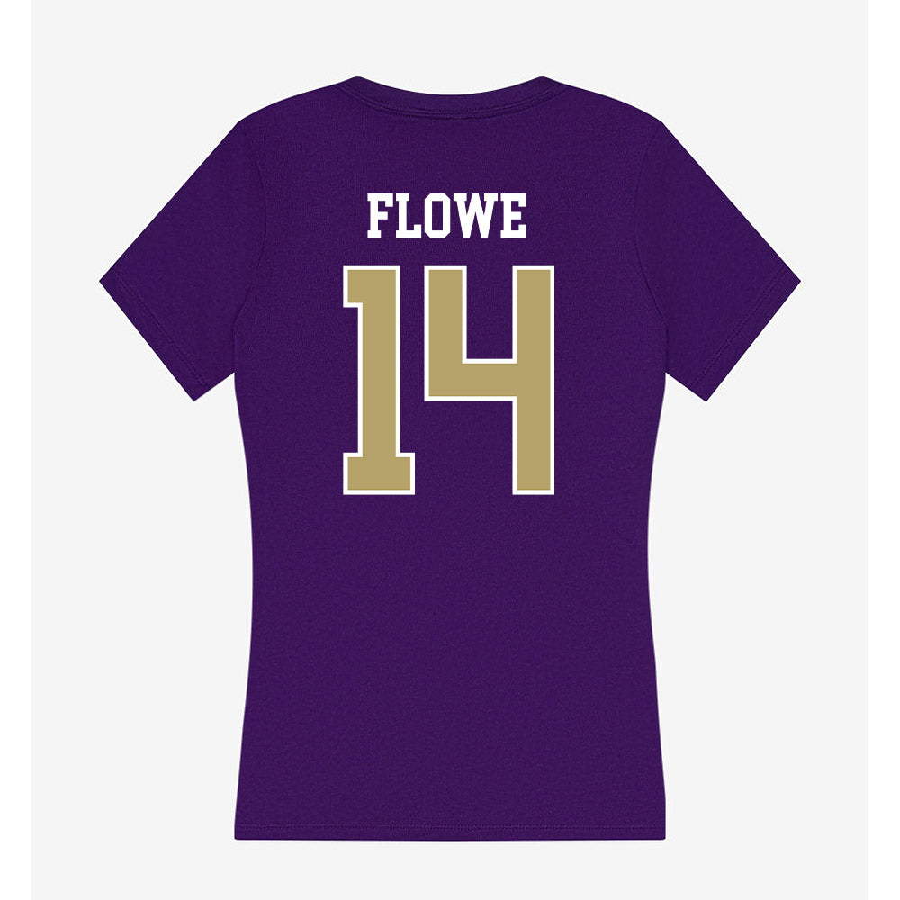 JMU - NCAA Football : KJ Flowe - Women's V-Neck T-Shirt-1