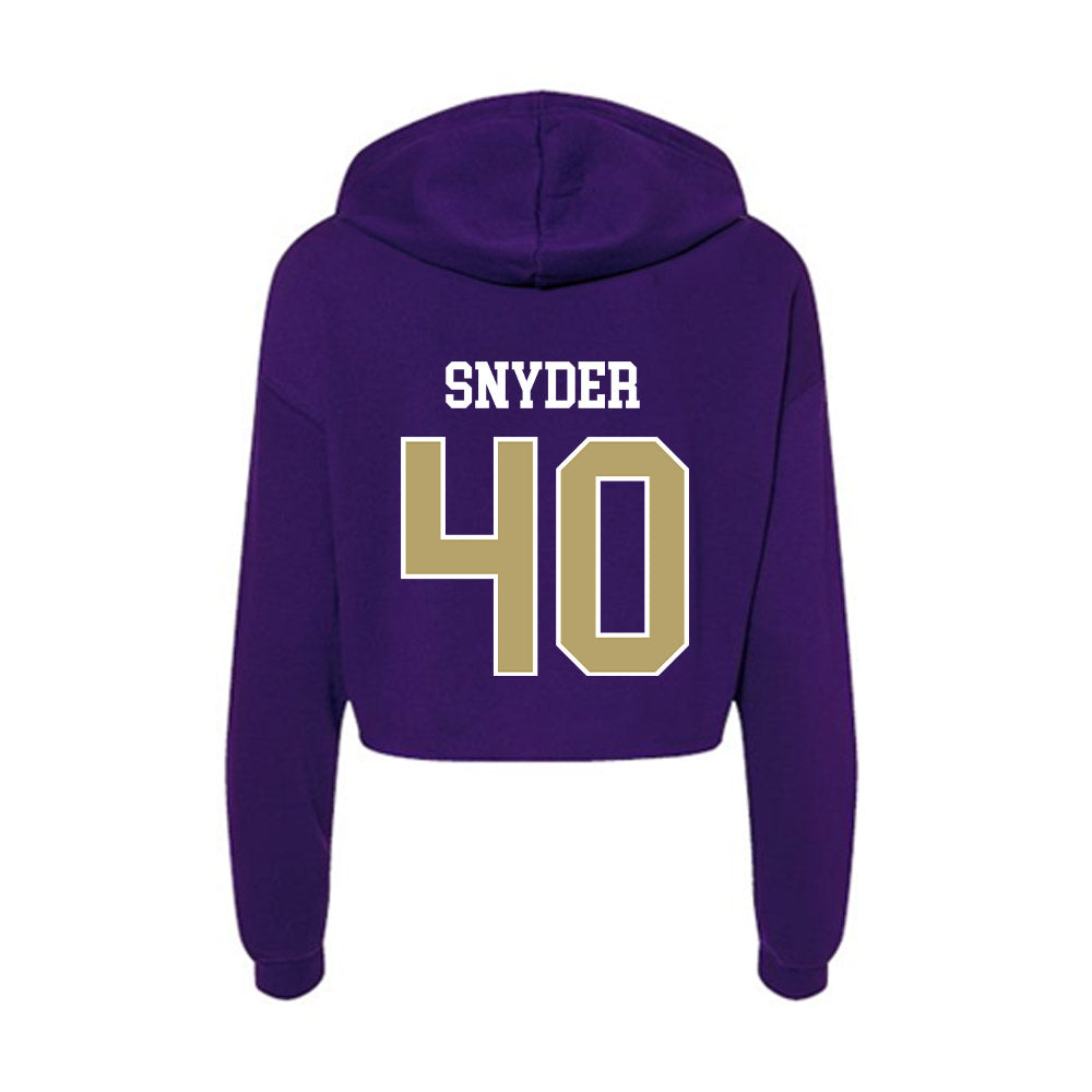 JMU - NCAA Football : Jackson Snyder - Women's Crop Fleece Hoodie-1
