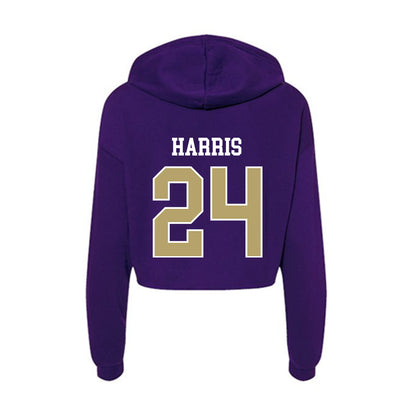 JMU - NCAA Football : Phillip Harris - Women's Crop Fleece Hoodie-1