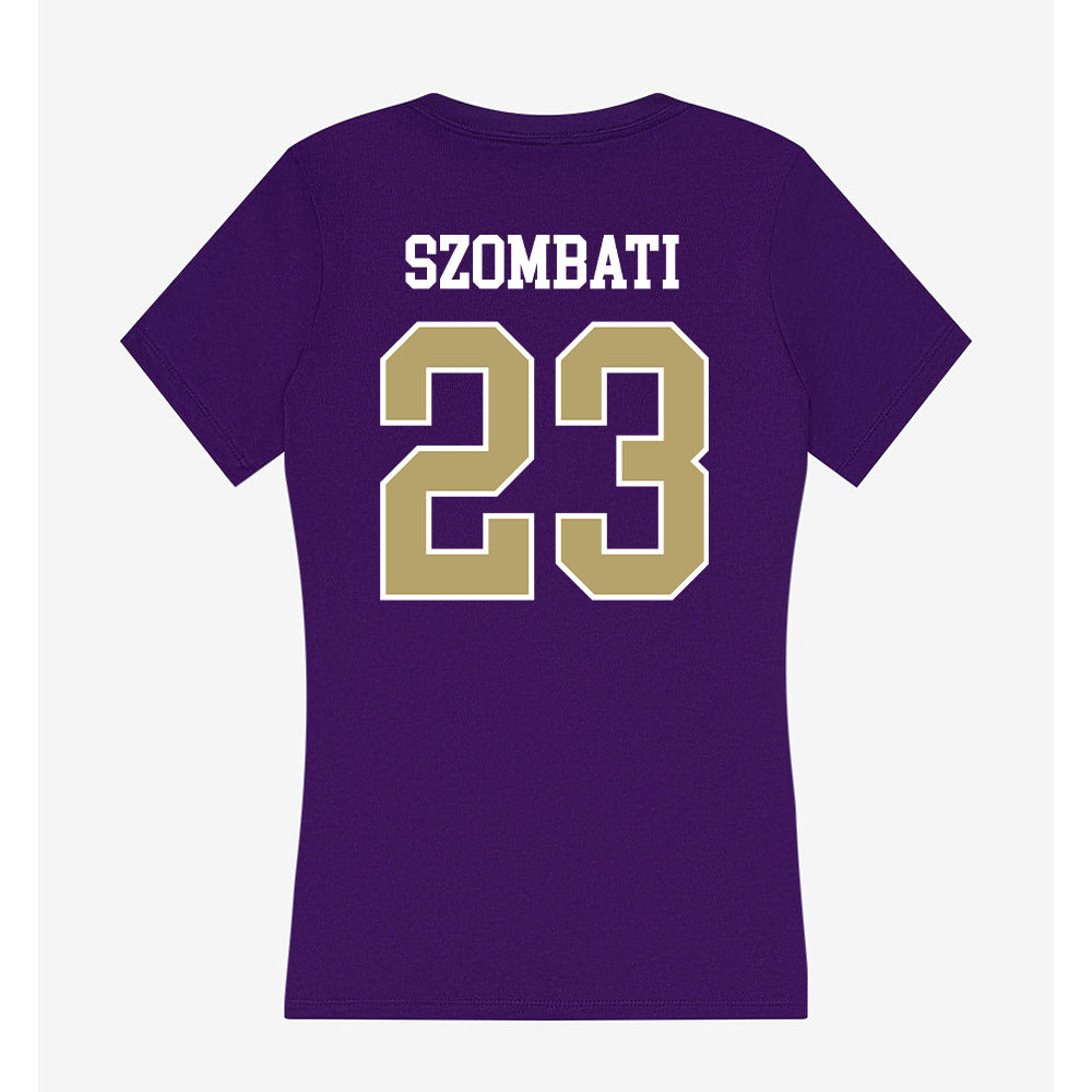 JMU - NCAA Women's Soccer : Kata Szombati - Women's V-Neck T-Shirt-1