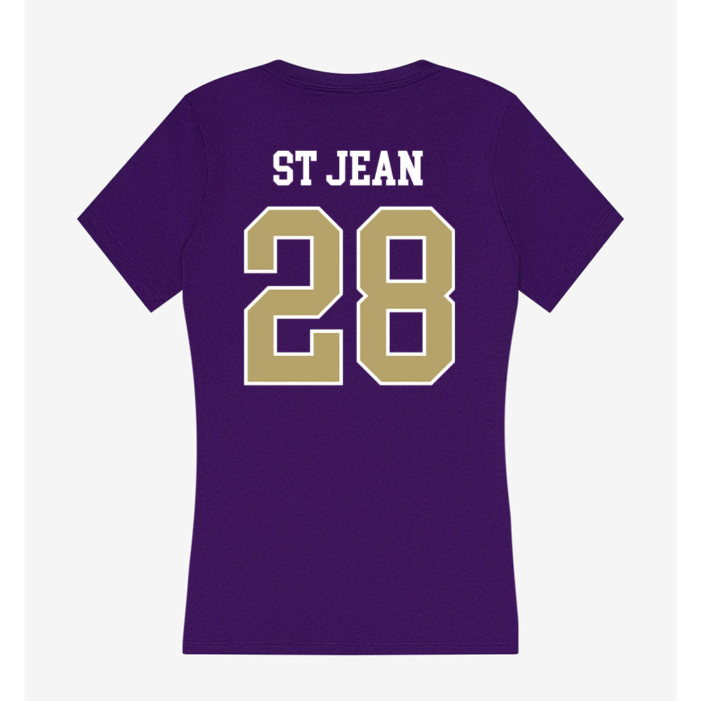 JMU - NCAA Softball : Lisey St Jean - Women's V-Neck T-Shirt-1