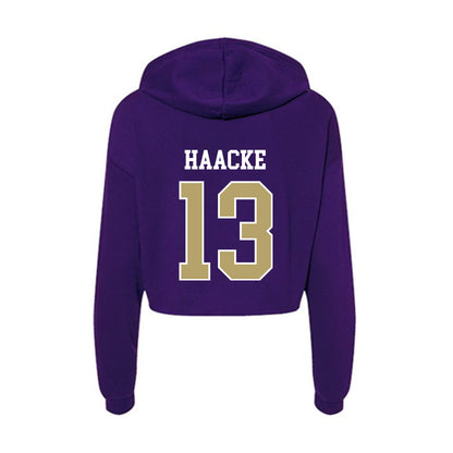 JMU - NCAA Baseball : Will Haacke - Women's Crop Fleece Hoodie-1