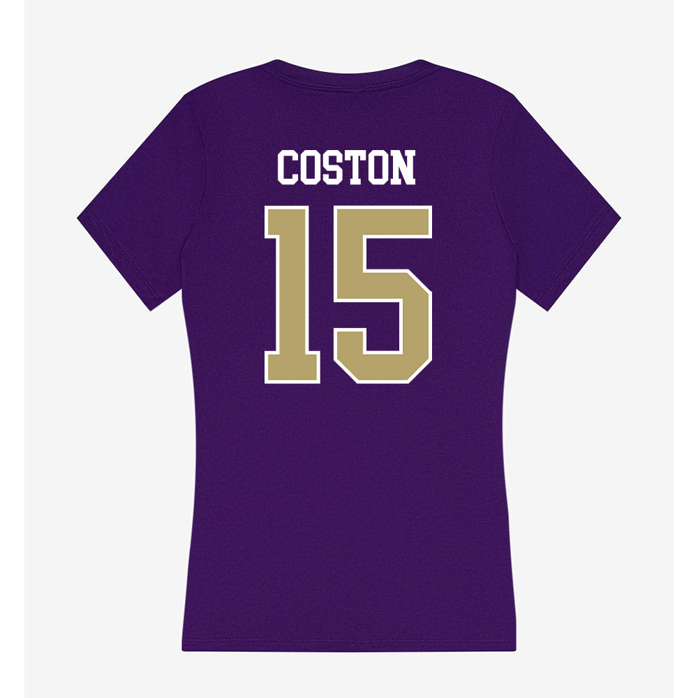 JMU - NCAA Women's Soccer : Bailey Coston - Women's V-Neck T-Shirt-1