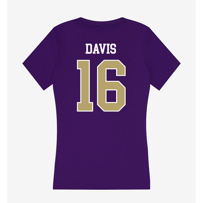 JMU - NCAA Women's Volleyball : Shelby Davis - Women's V-Neck T-Shirt-1
