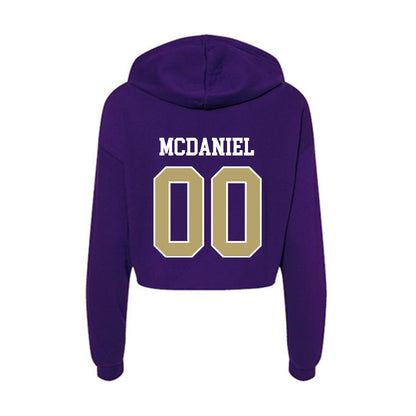 JMU - NCAA Women's Basketball : Peyton McDaniel - Women's Crop Fleece Hoodie-1