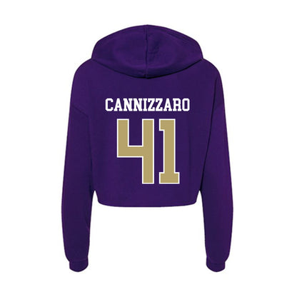 JMU - NCAA Baseball : Jack Cannizzaro - Women's Crop Fleece Hoodie-1