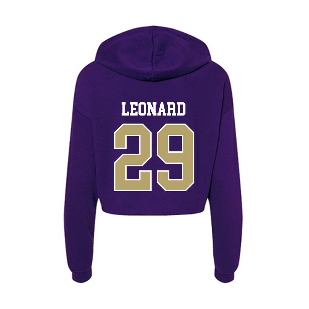 JMU - NCAA Football : Tre Leonard - Women's Crop Fleece Hoodie-1