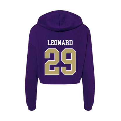 JMU - NCAA Football : Tre Leonard - Women's Crop Fleece Hoodie-1