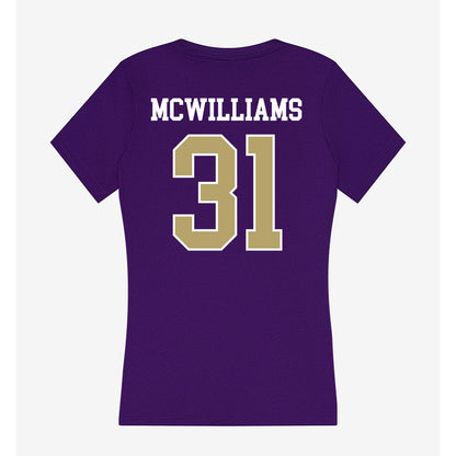 JMU - NCAA Football : Roddrey McWilliams - Women's V-Neck T-Shirt-1