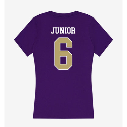 JMU - NCAA Men's Soccer : Florentino Junior - Women's V-Neck T-Shirt-1
