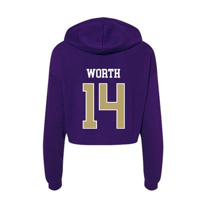 JMU - NCAA Baseball : Conner Worth - Women's Crop Fleece Hoodie-1