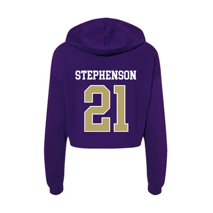 JMU - NCAA Women's Basketball : Zakiya Stephenson - Women's Crop Fleece Hoodie-1