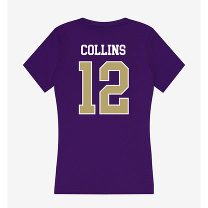 JMU - NCAA Football : Zaron Collins - Women's V-Neck T-Shirt-1