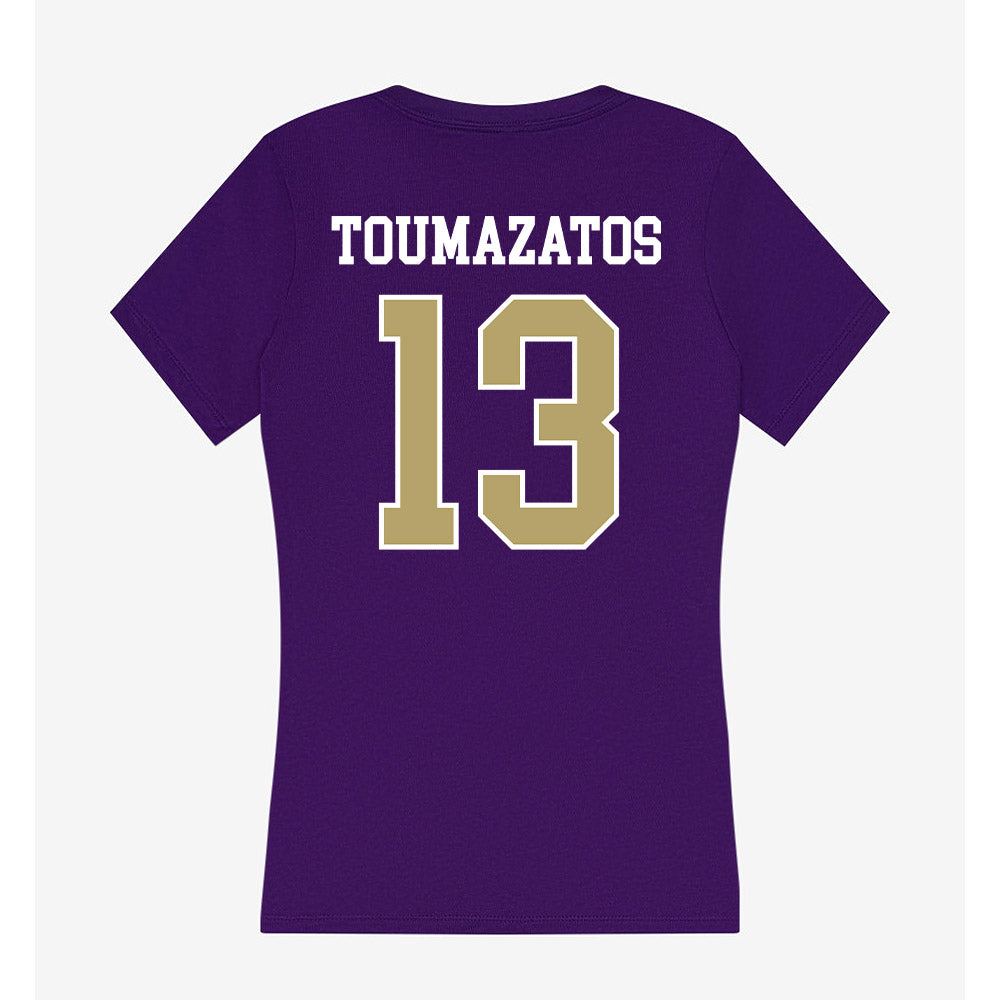 JMU - NCAA Women's Volleyball : Ana Toumazatos - Women's V-Neck T-Shirt-1