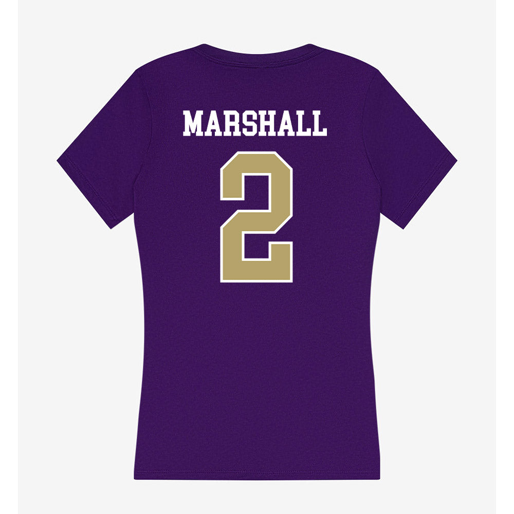 JMU - NCAA Women's Basketball : Kylie Marshall - Women's V-Neck T-Shirt-1