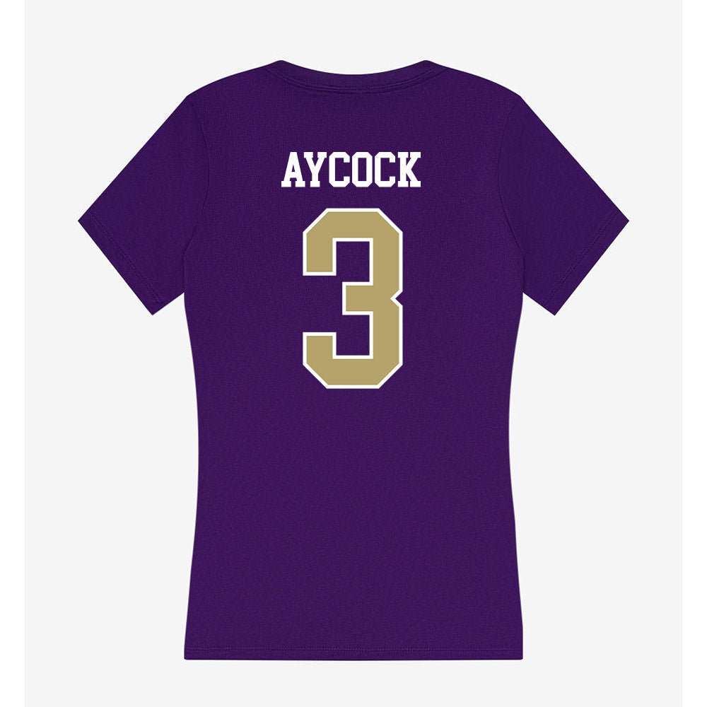 JMU - NCAA Baseball : Cameron Aycock - Women's V-Neck T-Shirt-1
