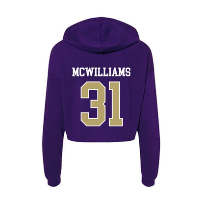 JMU - NCAA Football : Roddrey McWilliams - Women's Crop Fleece Hoodie-1