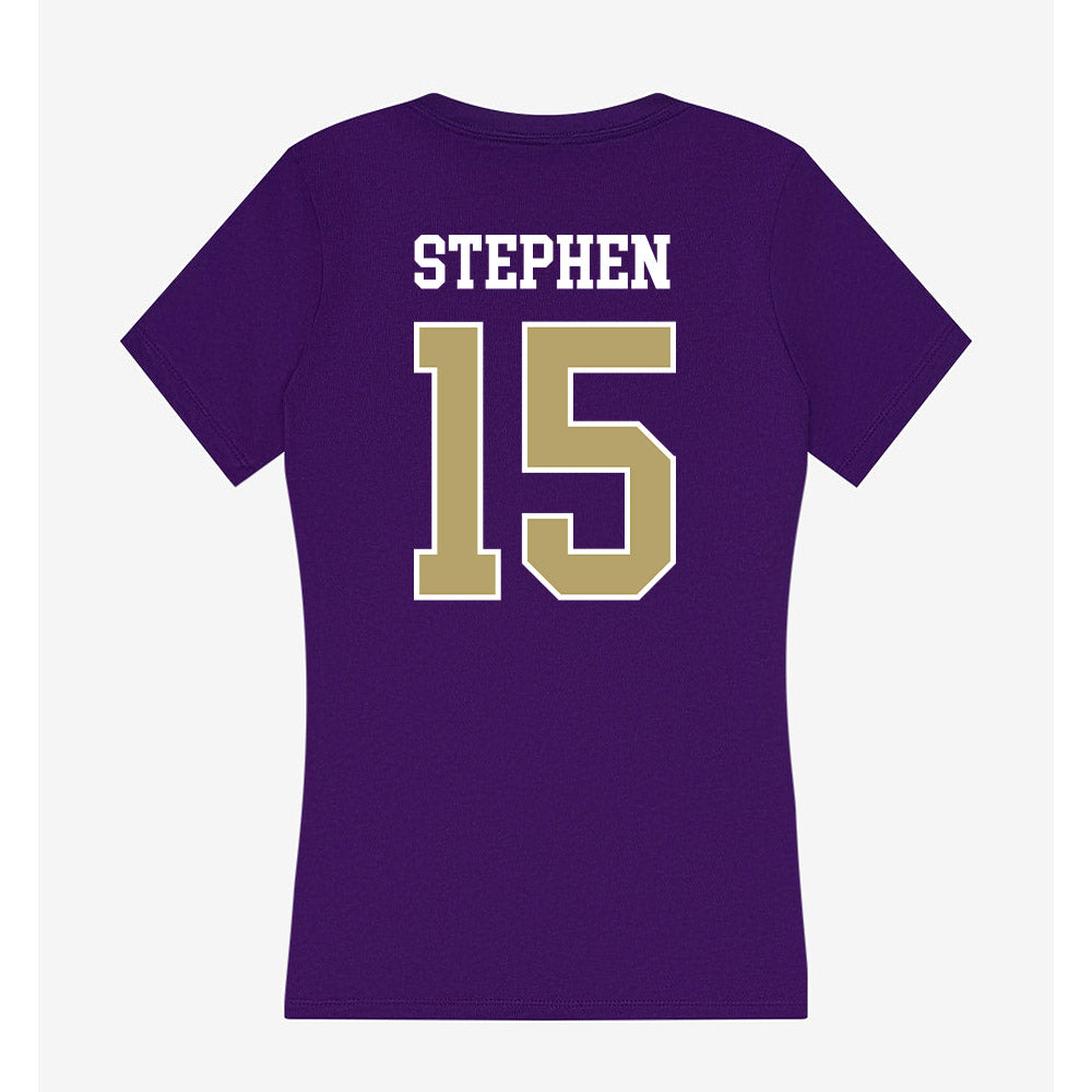 JMU - NCAA Men's Basketball : Joshua Stephen - Women's V-Neck T-Shirt-1