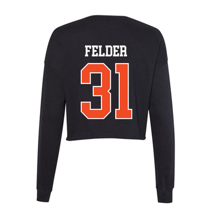 Campbell - NCAA Football : Kado Felder - Women's Cropped Crew Fleece-1