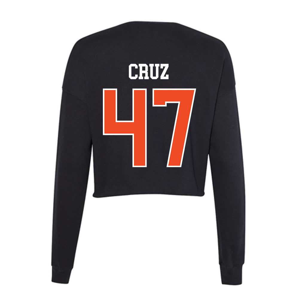 Campbell - NCAA Baseball : Gabriel Cruz - Women's Cropped Crew Fleece-1