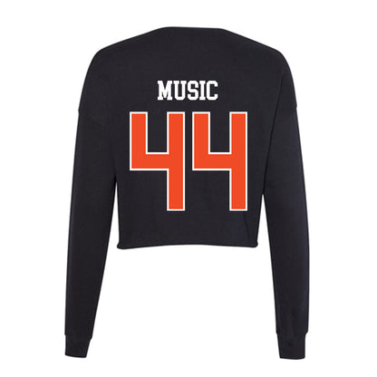 Campbell - NCAA Baseball : Jett Music - Women's Cropped Crew Fleece-1