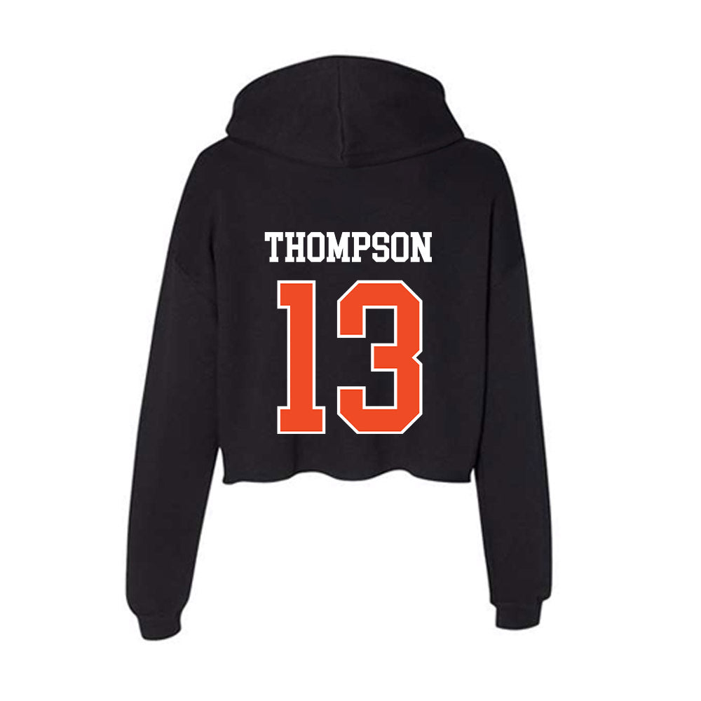 Campbell - NCAA Baseball : Jackson Thompson - Women's Crop Fleece Hoodie-1