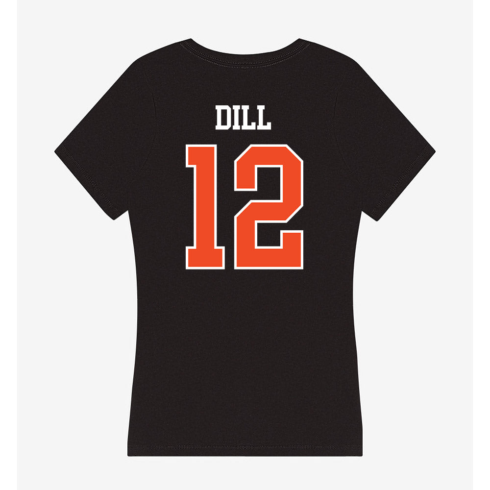 Campbell - NCAA Women's Basketball : Hadleigh Dill - Women's V-Neck T-Shirt-1